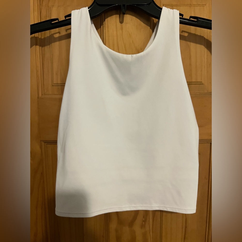 Athleta White Scoop Neck Tank Top